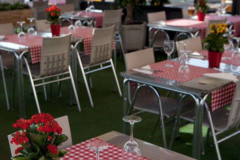 Terraza exterior de restaurante
